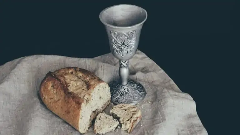 communion cup and broken bread